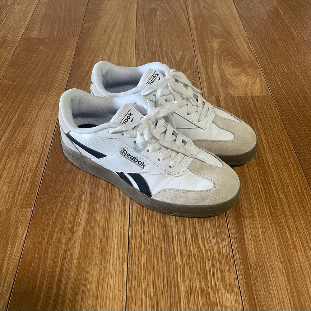 Reebok women's White and Tan Sneakers